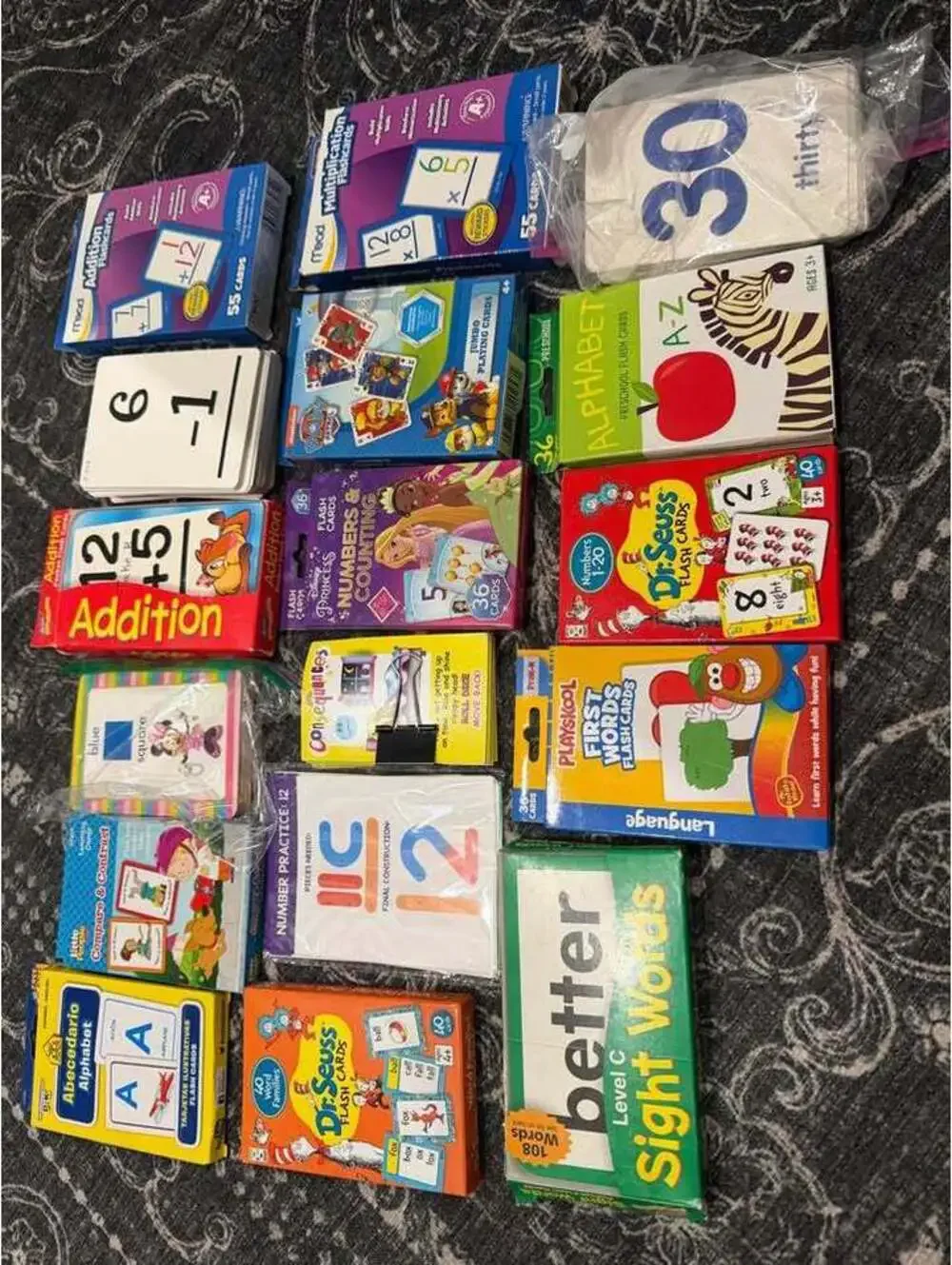 Large Bundle of Educational Flashcards - Math, Reading, and Language